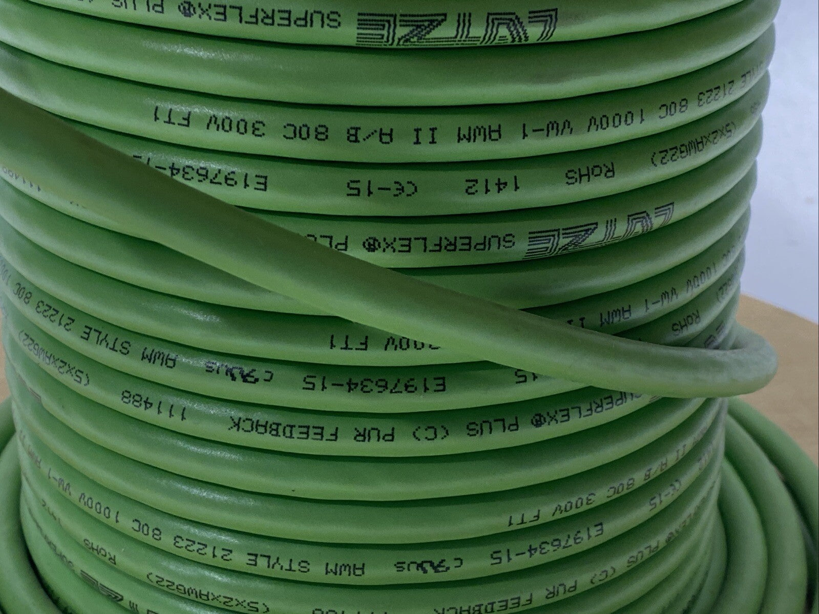 Lutze 111488 Superflex Plus Pur (C) Feedback Cable 5/PR 22AWG Green 35FT Spool - Maverick Industrial Sales