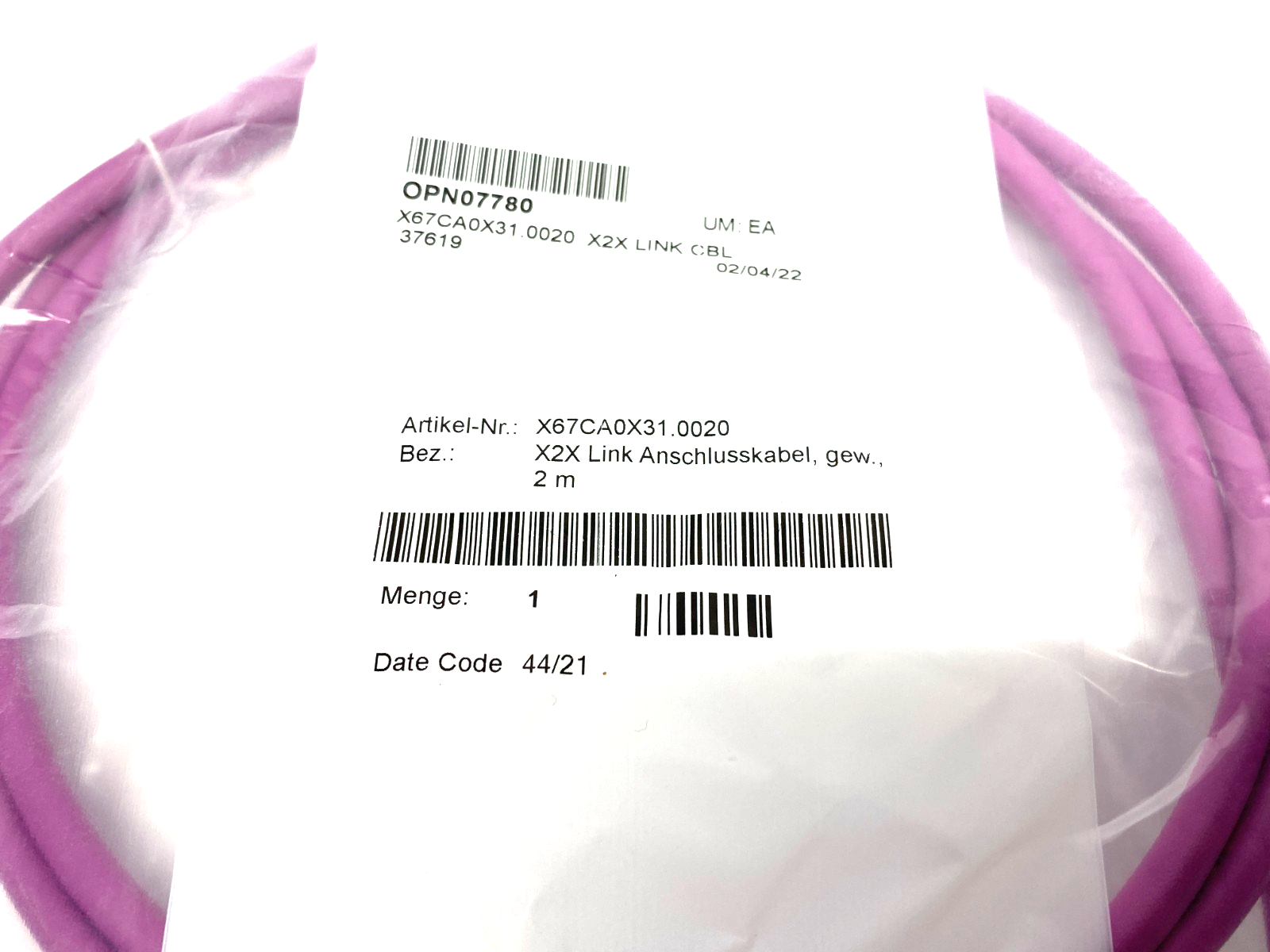 X67CA0X31.0020 | B&R Automation Single-Ended Connection X2X Link Cable 2m - New – Open box - Maverick Industrial Sales