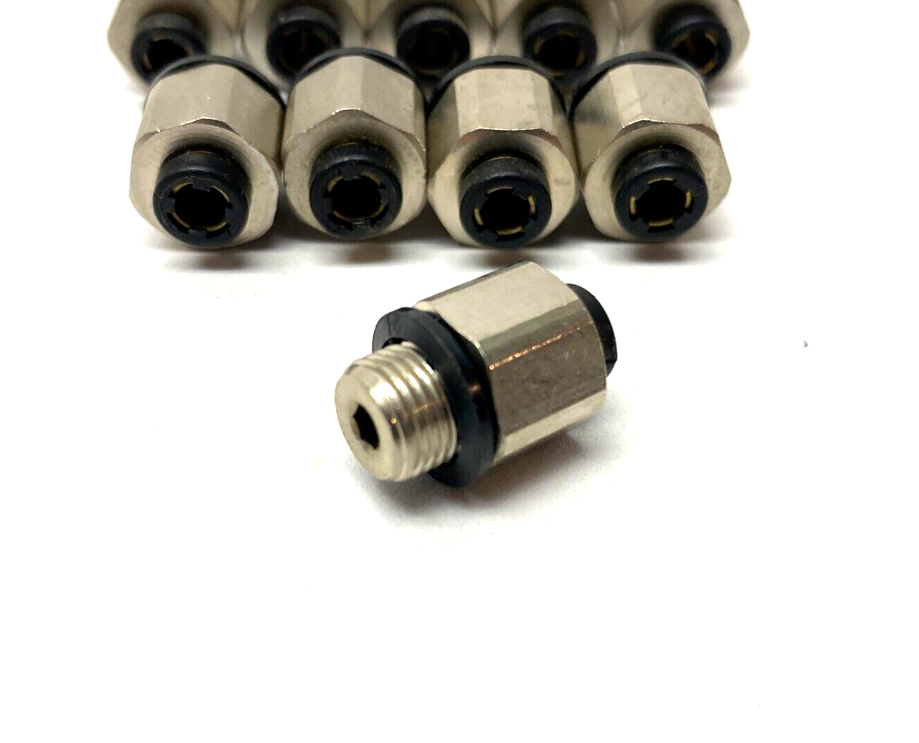 Stainless Steel Push-to-Connect Tube Fitting 4mm OD Tube to 1/8" MNPT LOT OF 10 - Maverick Industrial Sales