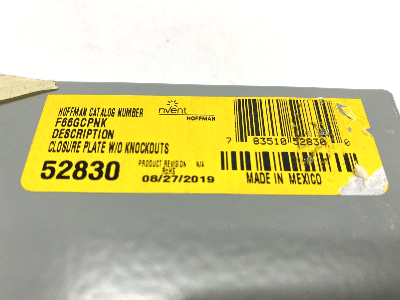Hoffman F66GCPNK Closure Plate w/o Knockouts 52830 - Maverick Industrial Sales