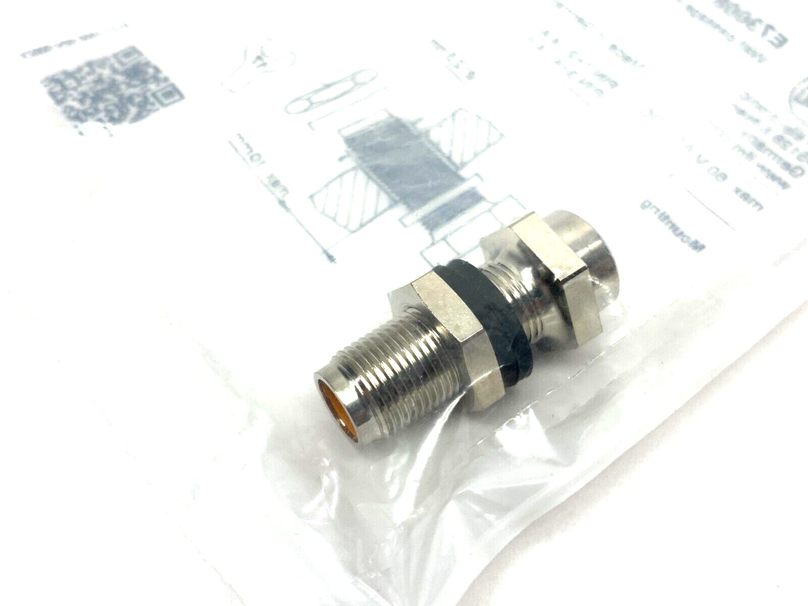 Ifm E73008 Nickel-Plated Wall Passage Standard Type 60V AC/DC 5-Pin M to F - New - Maverick Industrial Sales