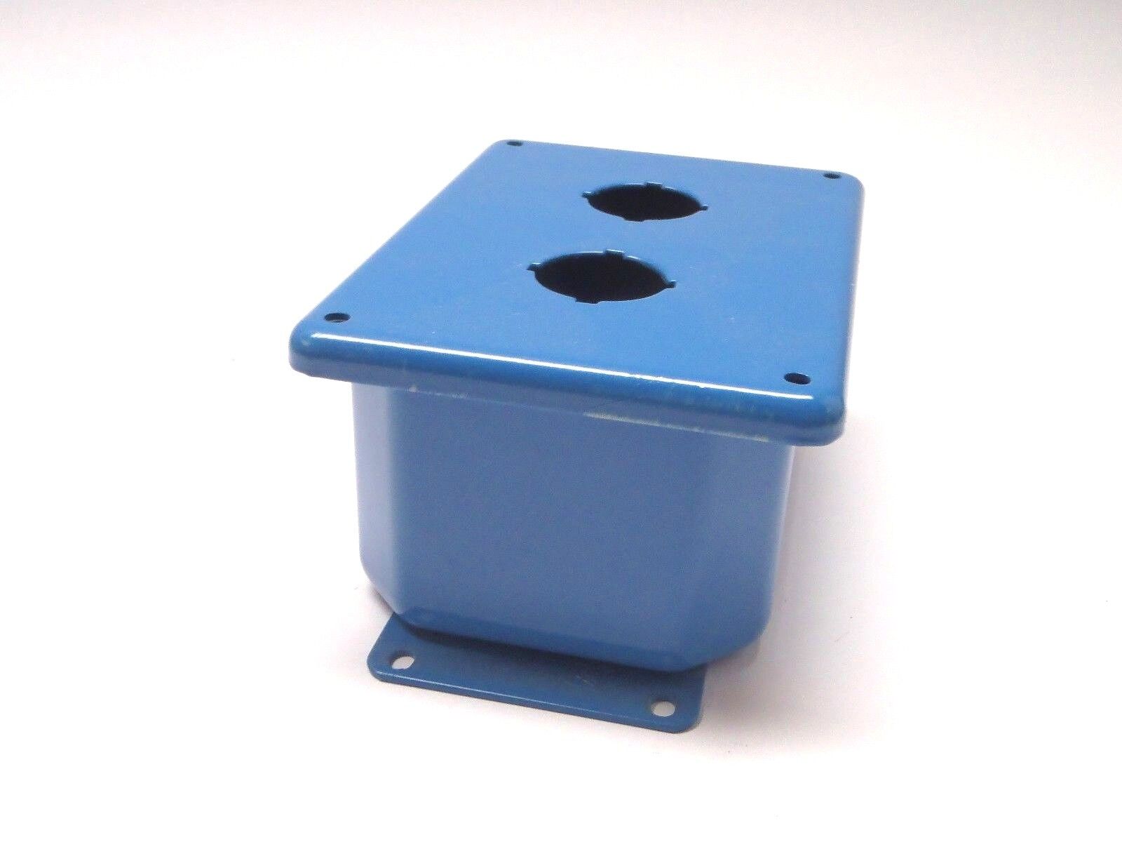 Hoffman ED2PB Push Button Enclosure 2-Hole Blue MISSING HARDWARE - Maverick Industrial Sales