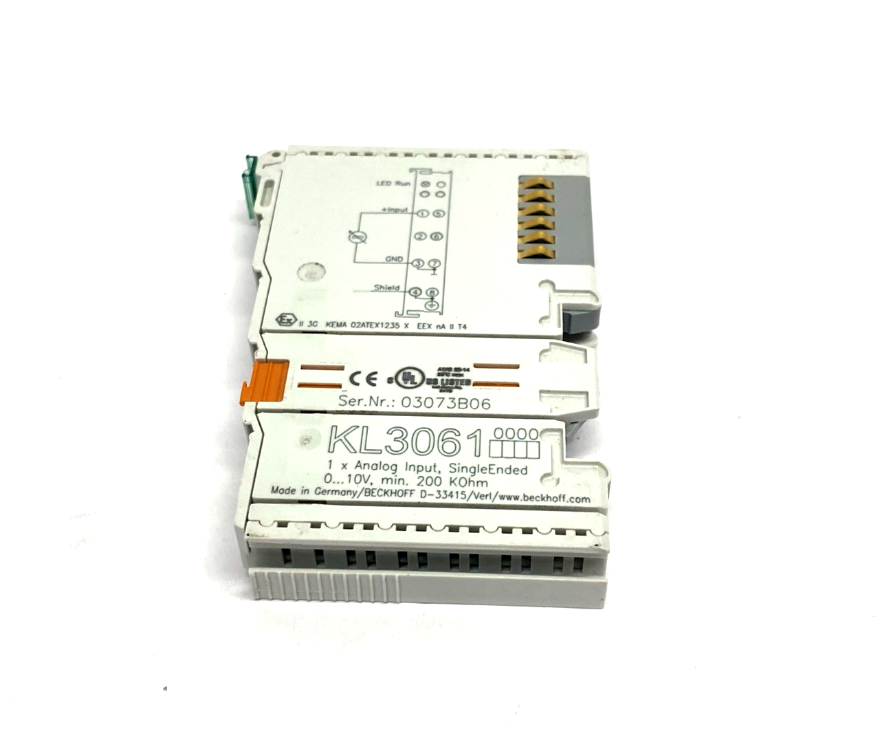Beckhoff KL3061 Bus Terminal, 1-Channel Analog Input - Maverick Industrial Sales