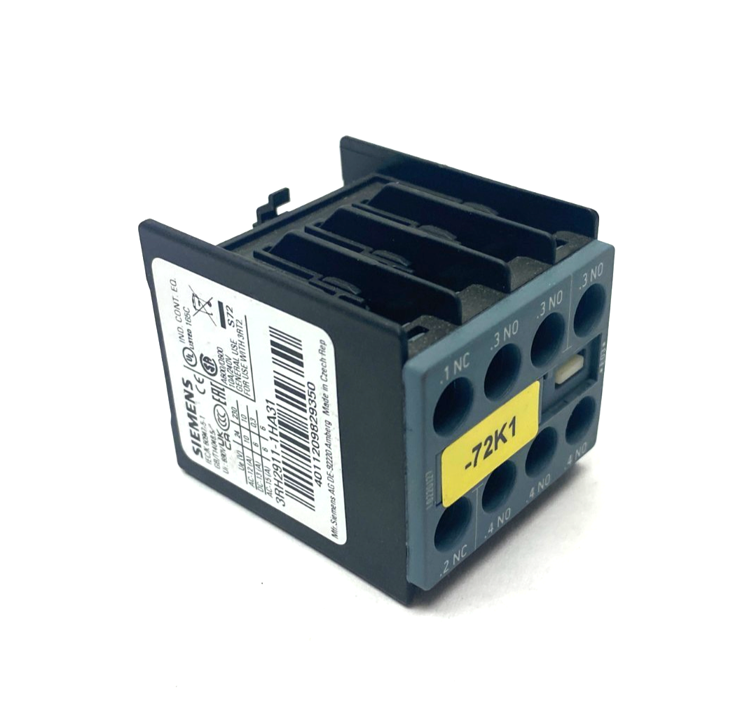 Siemens 3RH2911-1HA31 Auxiliary Switch Block 3NO+1NC - Maverick Industrial Sales