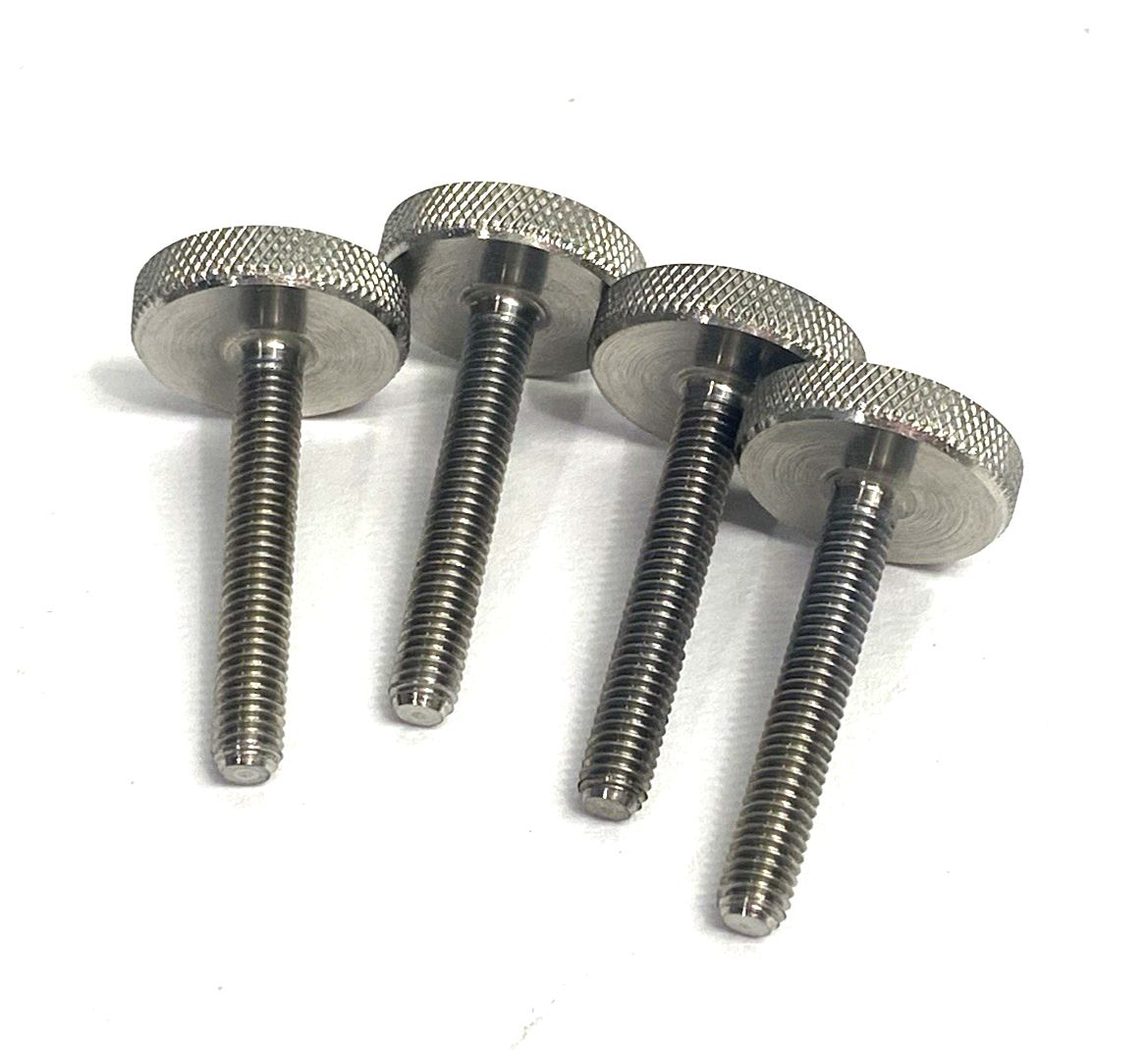 91746A376 | Knurled-Head Thumb Screw, 10-32 Thread, 1-1/4" Long LOT OF 4 - New – Open box - Maverick Industrial Sales