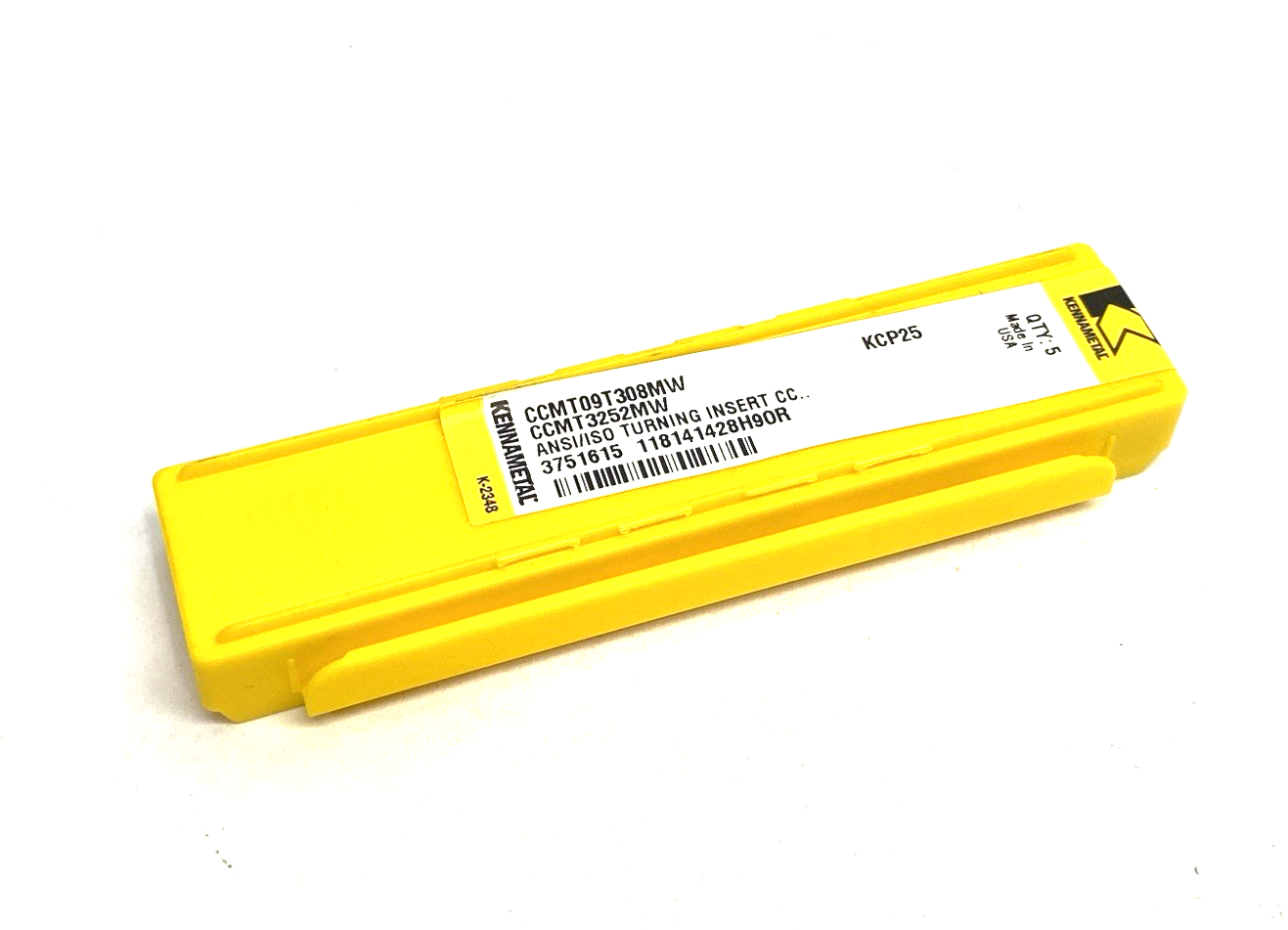 3751615 | Kennametal Screw-On CCMT-MW Positive Inserts CCMT09T308MW PKG OF 5 - New - Maverick Industrial Sales