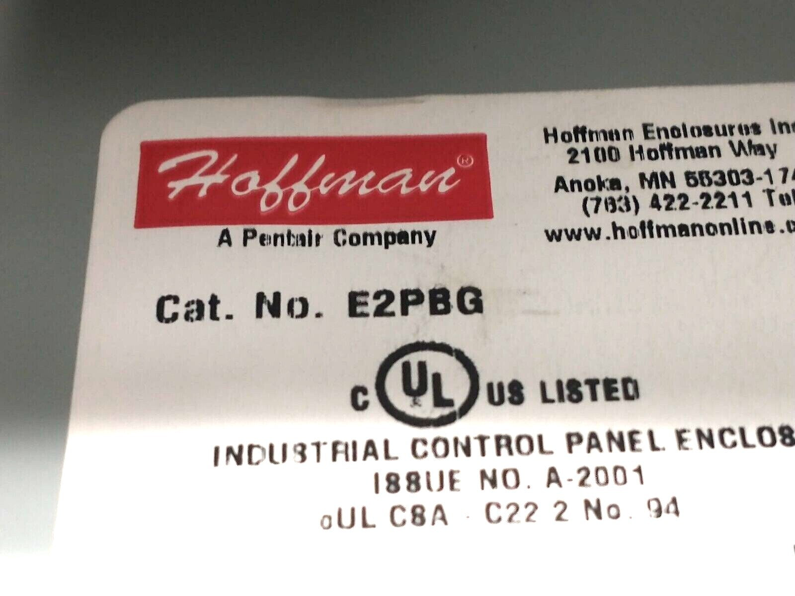 E2PBG | Hoffman Type 12 Pushbutton Enclosure 2PBx22.5mm 5.75" x 3.25" x 2.75" Gray - Used - Maverick Industrial Sales