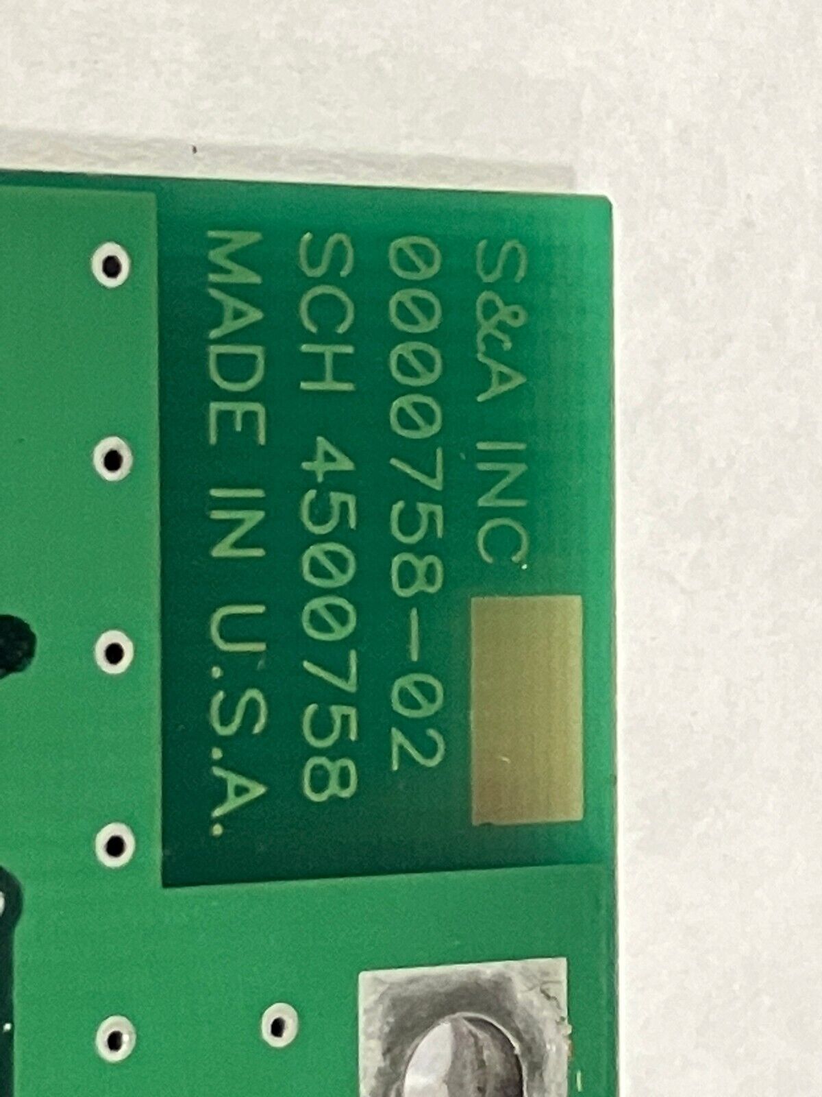 Saunders & Associates 0000758-02 Circuit Board SCH 4500758 - Maverick Industrial Sales