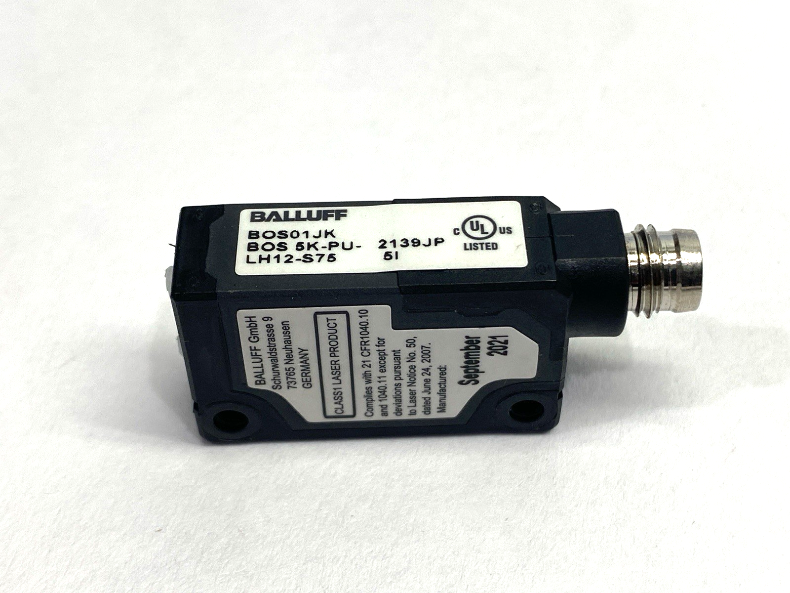 Balluff BOS 5K-PU-LH12-S75 Photoelectric Sensor 10-30VDC 20-300mm BOS01JK - Maverick Industrial Sales