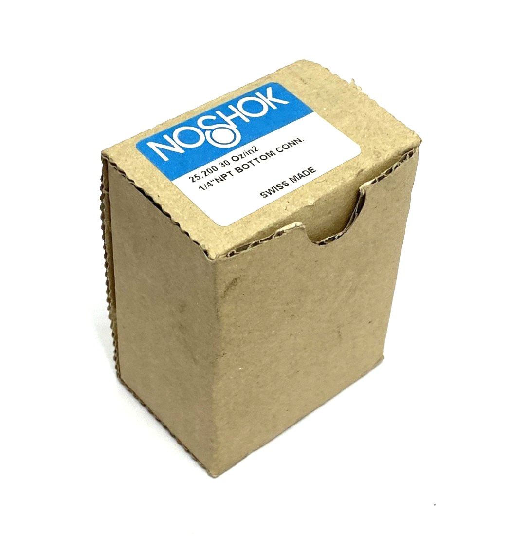 25-200-30 | NoShok Pressure Gauge, Male 1/4" NPT Bottom Conn. Black Steel Case - New – Open box - Maverick Industrial Sales