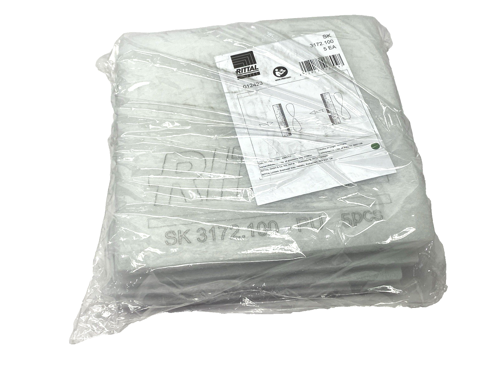 Rittal 3172.100 Replacement Fleece Filter Mat PACKAGE OF 5 - Maverick Industrial Sales