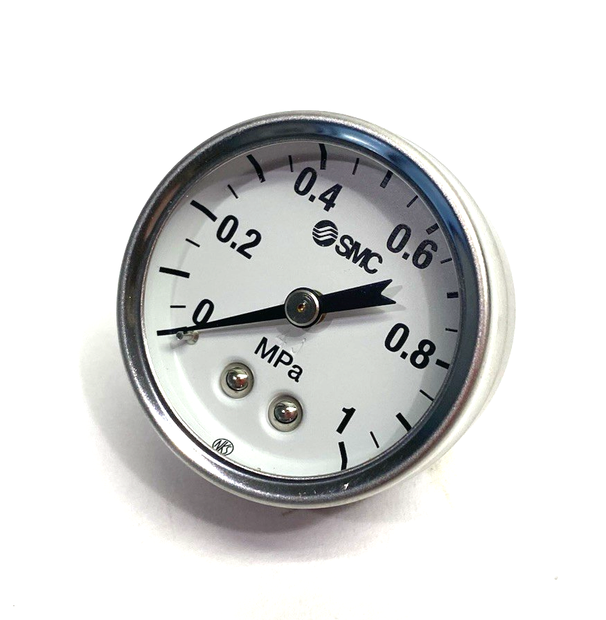 SMC G43-10-01 Pressure Gauge, Stainless Steel, Stud, Rear 1/8" Connection - Maverick Industrial Sales