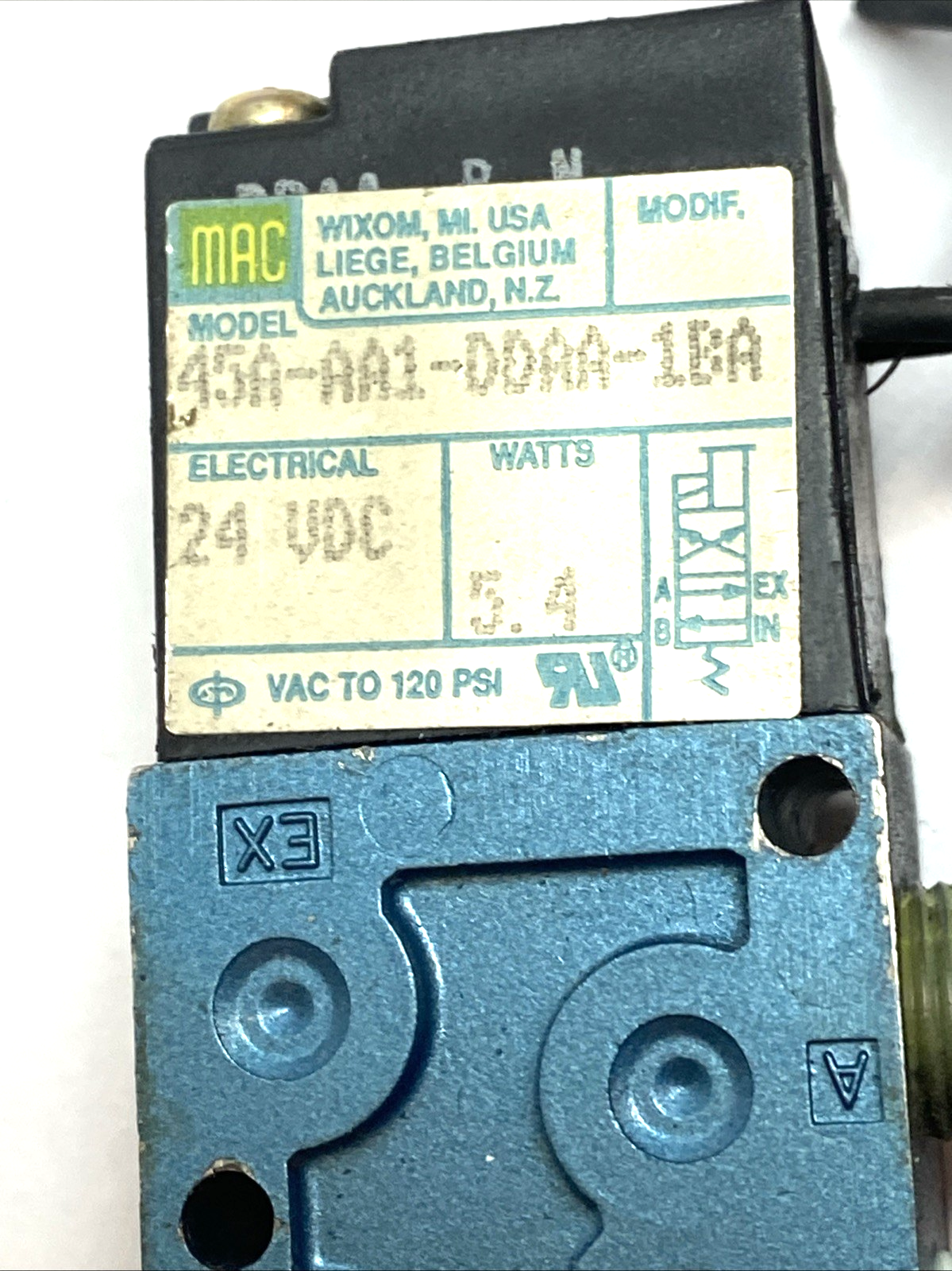 MAC 45A-GA1-DDAA-1BA Solenoid Valve 4-Way Double 1/8 NPTF 24VDC - Maverick Industrial Sales