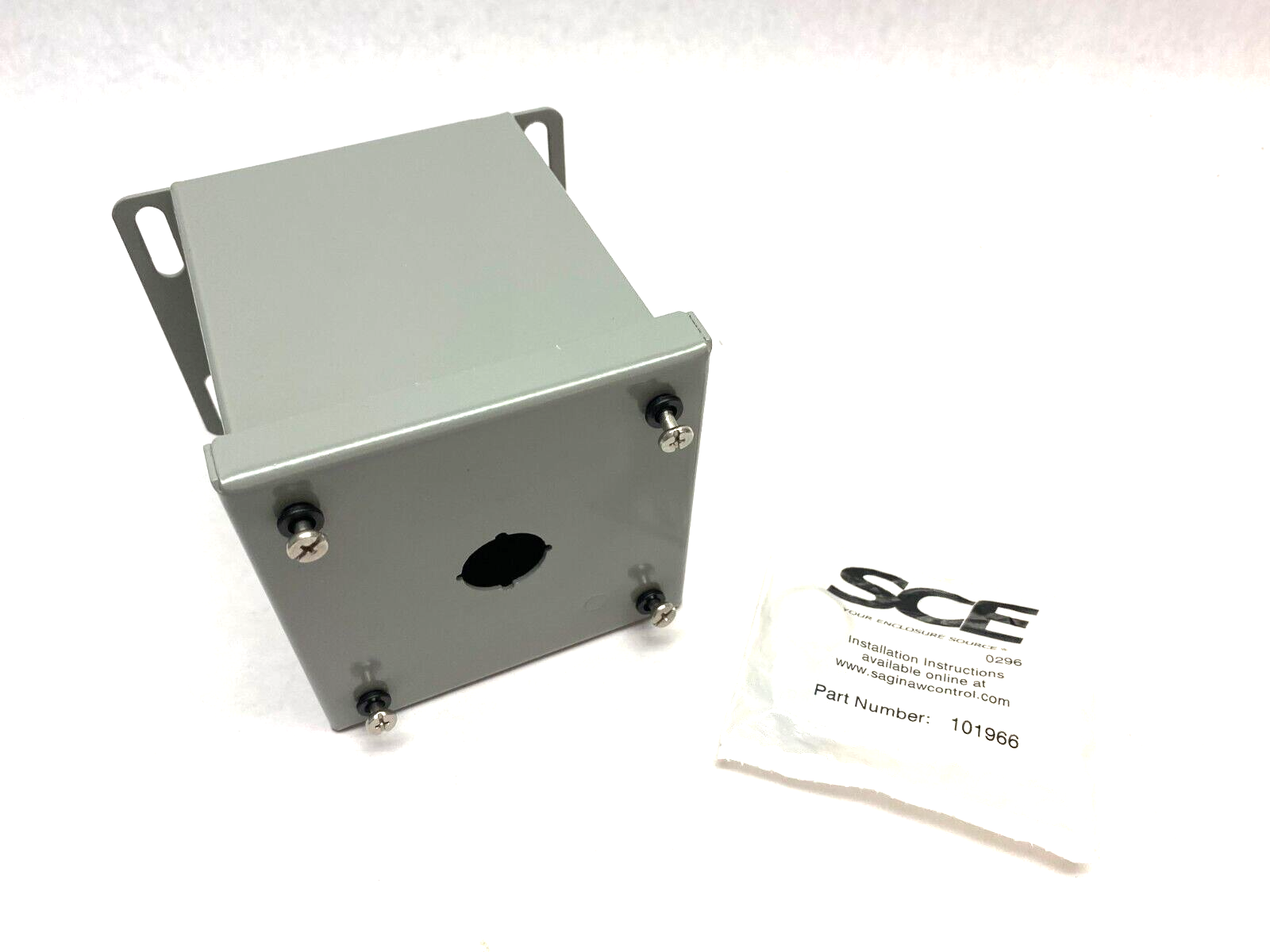 Saginaw Control & Engineering SCE-1PBXI Pushbutton Enclosure 4" x 4" Gray Steel - Maverick Industrial Sales