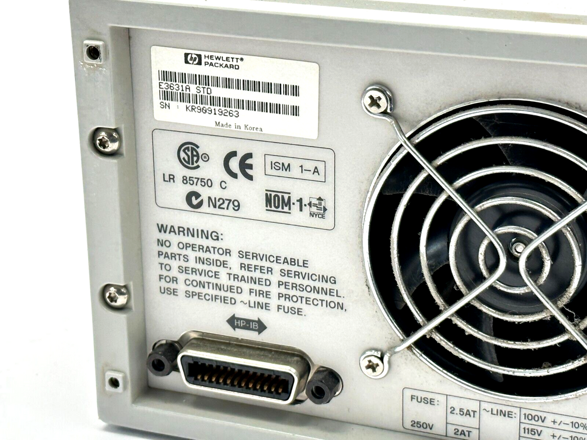 HP E3631A Triple Output DC Power Supply 0-6V 5A / 0-25V 1A NO COVER - Maverick Industrial Sales