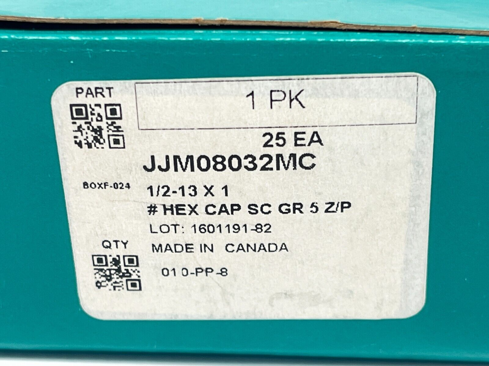Titan JJM08032MC Hex Cap Screw GR 5 Z/P 1/2-13 x 1" BOX OF 25 - Maverick Industrial Sales