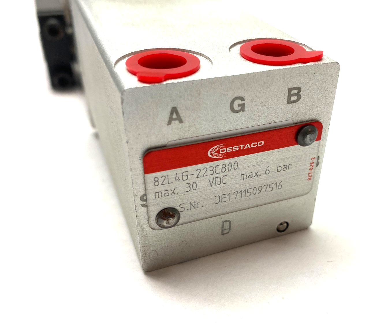 Destaco 82L4G-223C800 Pneumatic Clamping Module 30VDC 6bar Max - Maverick Industrial Sales