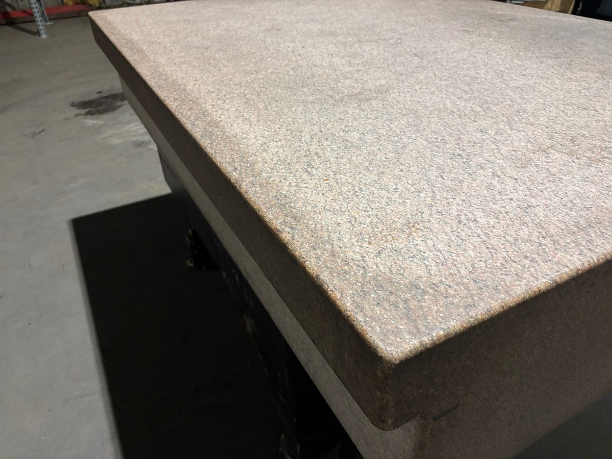 Pink Granite Stone Surface Plate Inspection QC Table, 72" x 48" x 12" - Maverick Industrial Sales
