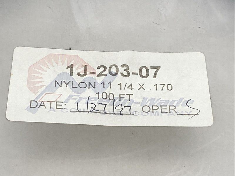 Freelin Wade 1J-203-07 Nylon 11 Tubing Blue 1/4" 100ft - Maverick Industrial Sales