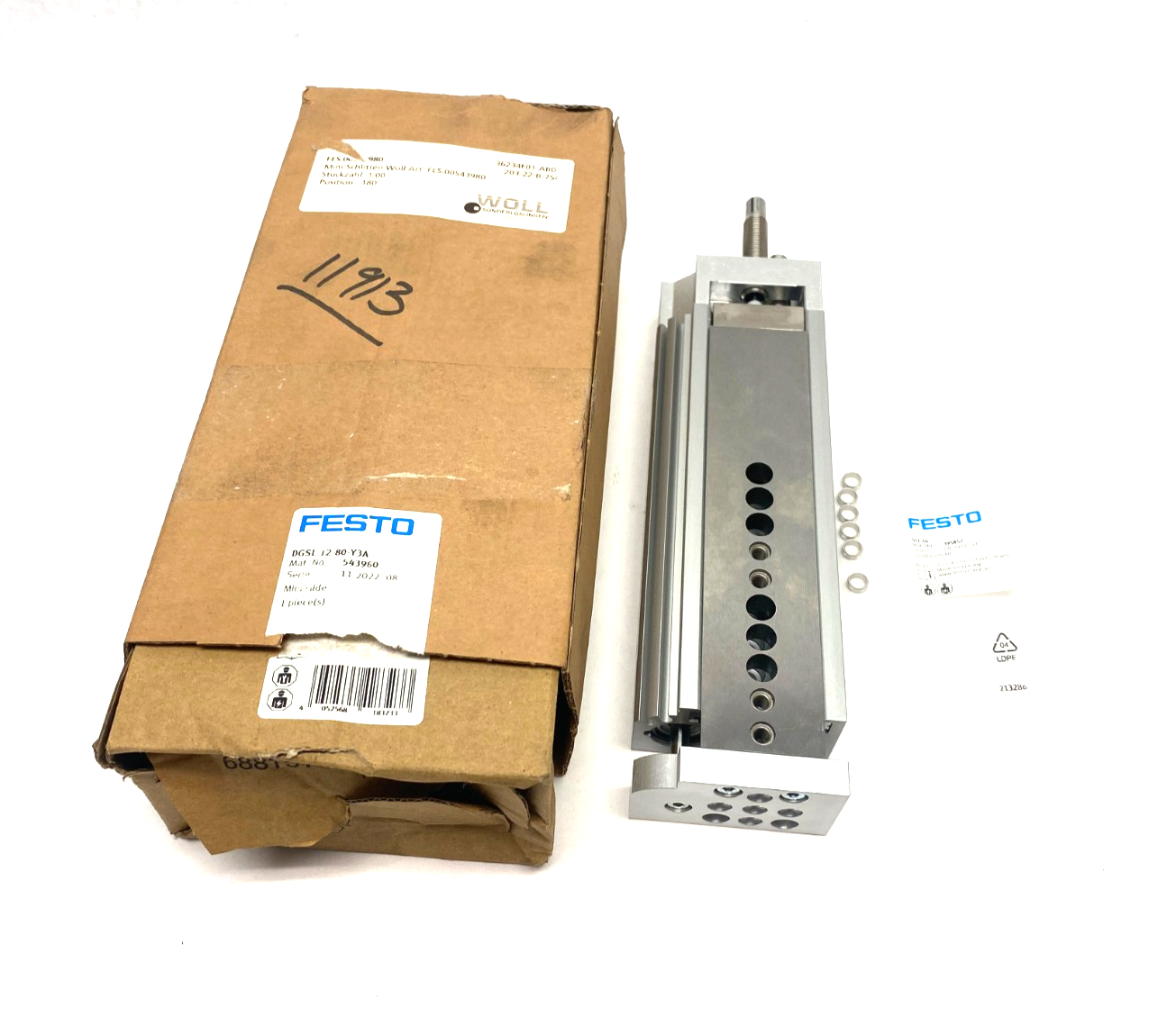 Festo DGSL-12-80-Y3A Mini Slide 80mm Stroke 543980 - Maverick Industrial Sales