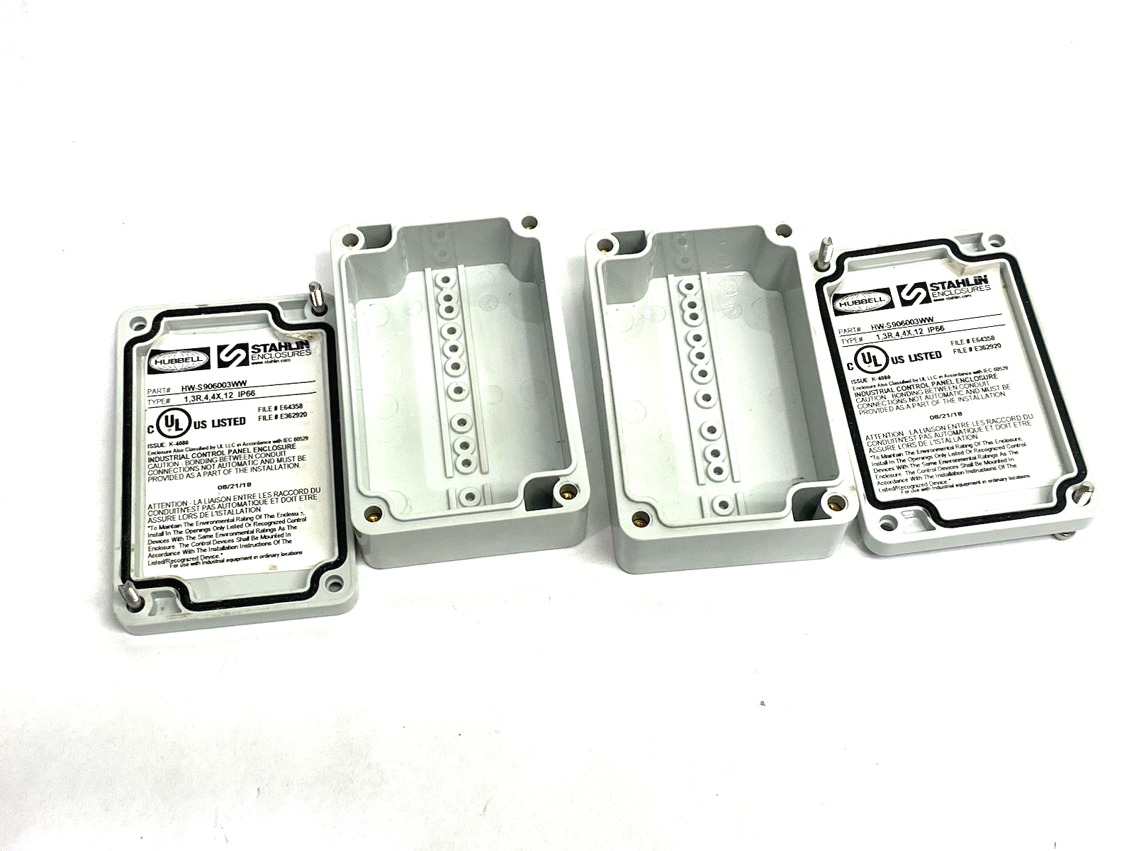 HW-S906003WW | Hubbell Stahlin Non-Metallic Enclosure NEMA 4X LOT OF 2 - New – Open box - Maverick Industrial Sales