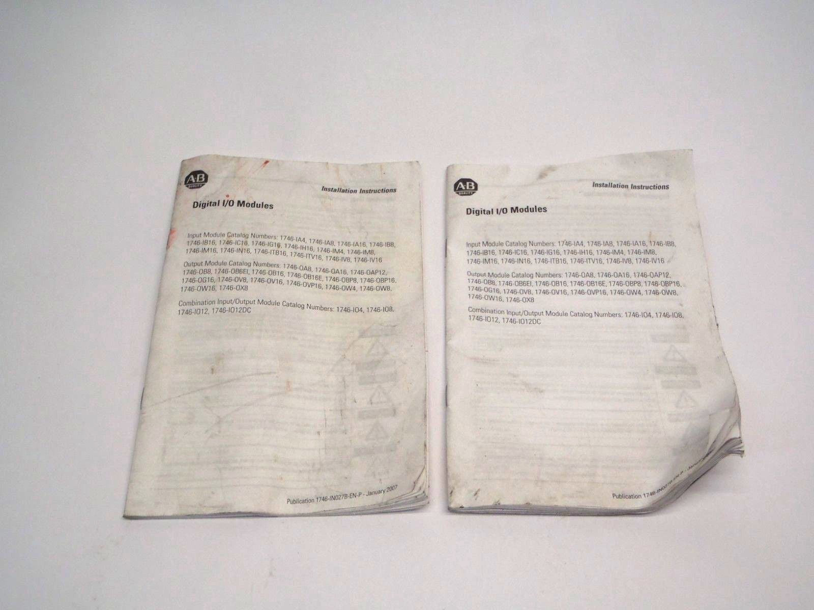 Allen Bradley Cat 1746 Digital I/O Module Installation Instructions LOT OF 2 - Maverick Industrial Sales