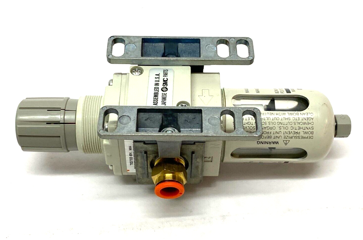 AW20K-N02-1CZ-B | SMC Modular Filter Regulator 3~30psi Set Press w/ Dual Spacers - New – Open box - Maverick Industrial Sales