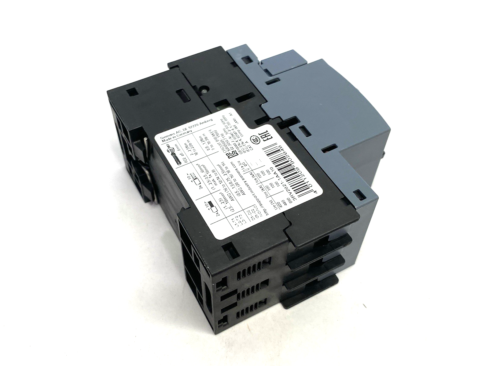 Siemens 3RV2021-1AA10 SIRIUS Motor Protection Circuit Breaker Size S00 - Maverick Industrial Sales