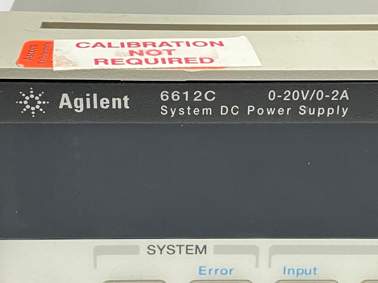 Agilent 6612C System DC Power Supply 0-20V, 0-2A - Maverick Industrial Sales