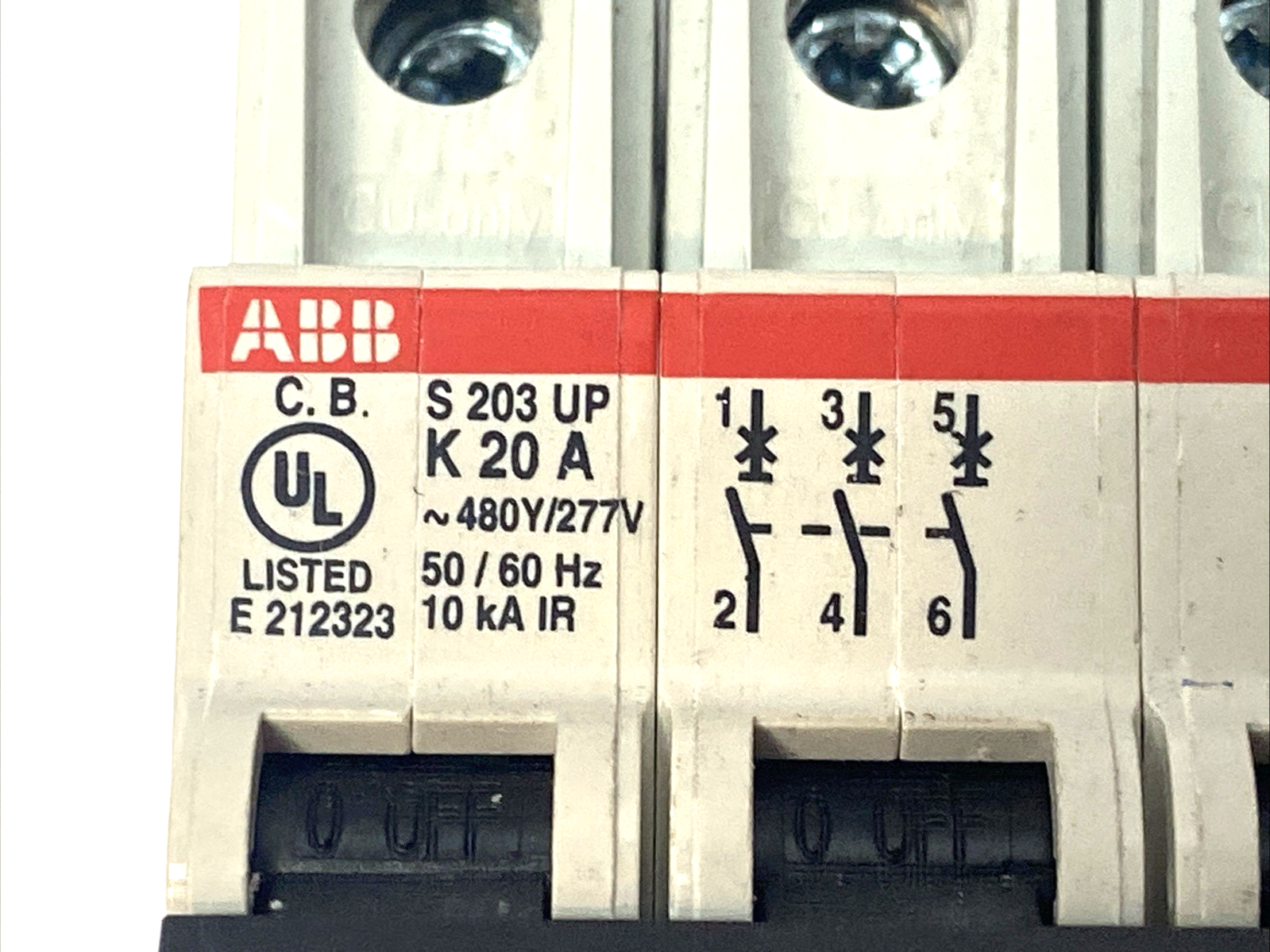 ABB S203U-K20A Circuit Breaker 3-Pole 480Y/277VAC 50/60HZ 10kA - Maverick Industrial Sales