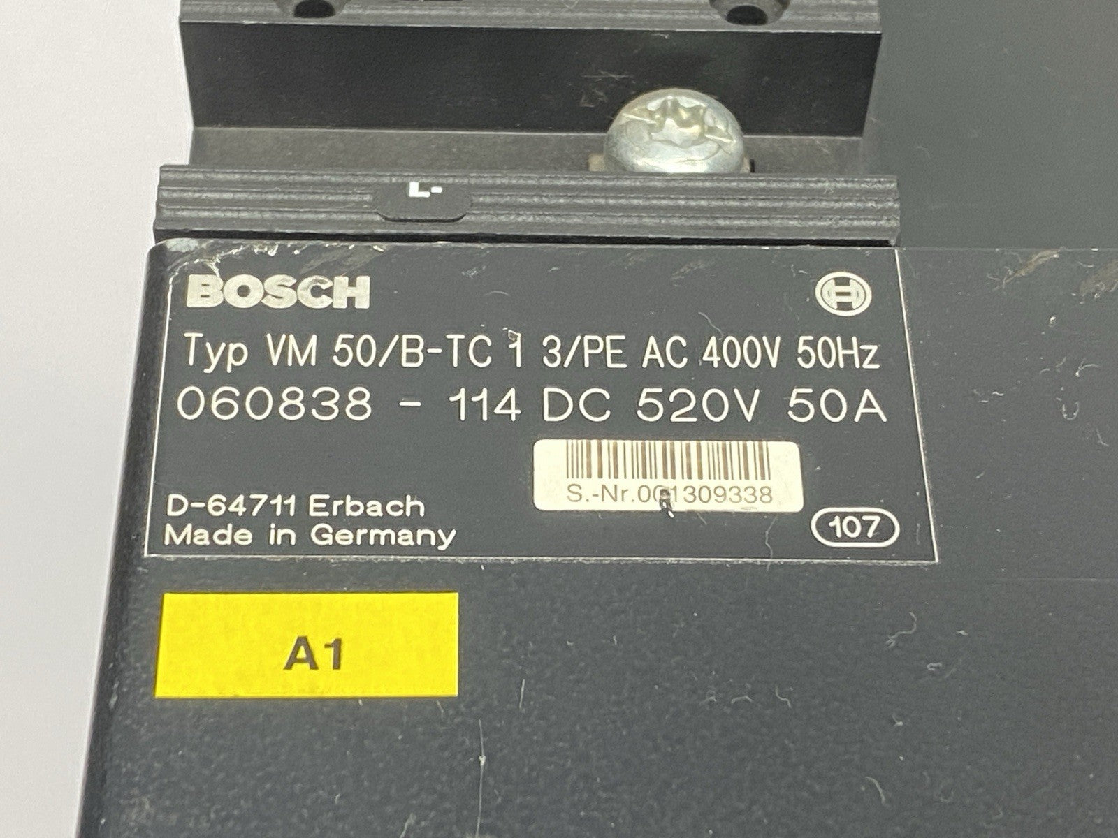 Bosch Rexroth VM 50/B-TC 1 3/PE Servo Drive Controller Power Supply 060838 - Maverick Industrial Sales