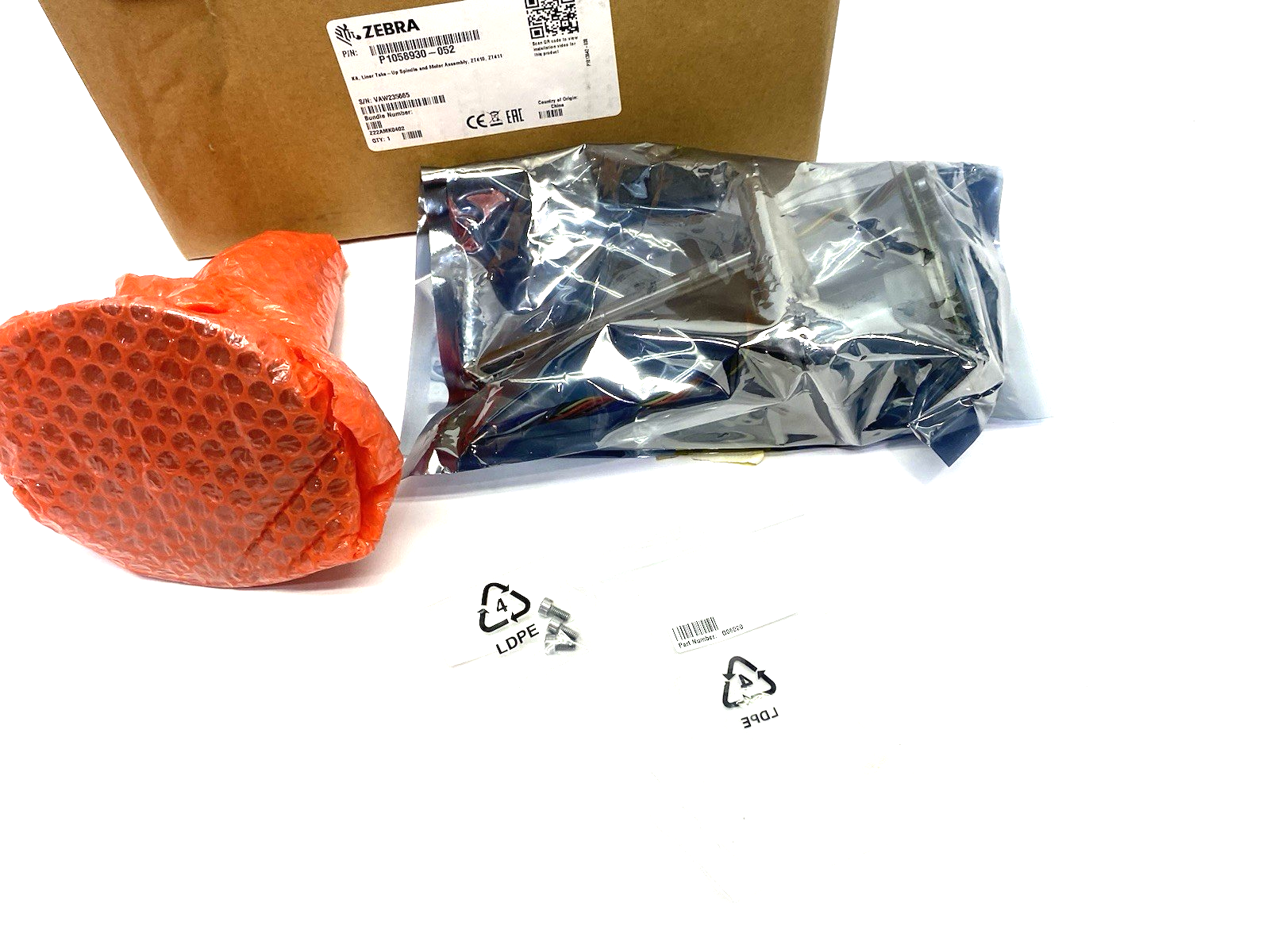 Zebra P1058930-052 Liner Take-Up Kit Spindle and Motor Assembly ZT410, ZT411 - Maverick Industrial Sales