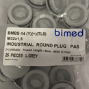 Schlegel Bimed BMBS-14 (Y)(+)(TL8) Round Plug PA6 M32 x 1.5 Grey PKG OF 25 - Maverick Industrial Sales