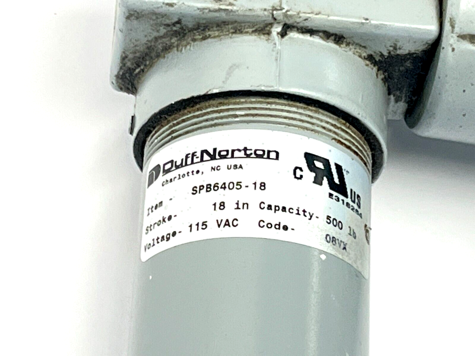 Duff Norton SPB6405-18 Linear Actuator 500lb 18" Stroke 115V - Used - Maverick Industrial Sales