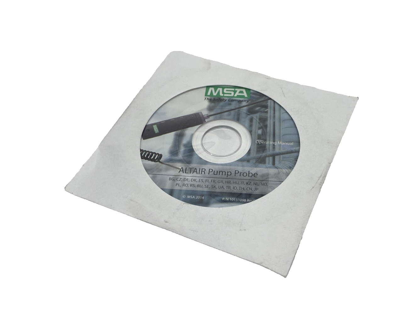MSA 10151098 Rev 08 ALTAIR Pump Probe Operating Manual CD - Maverick Industrial Sales