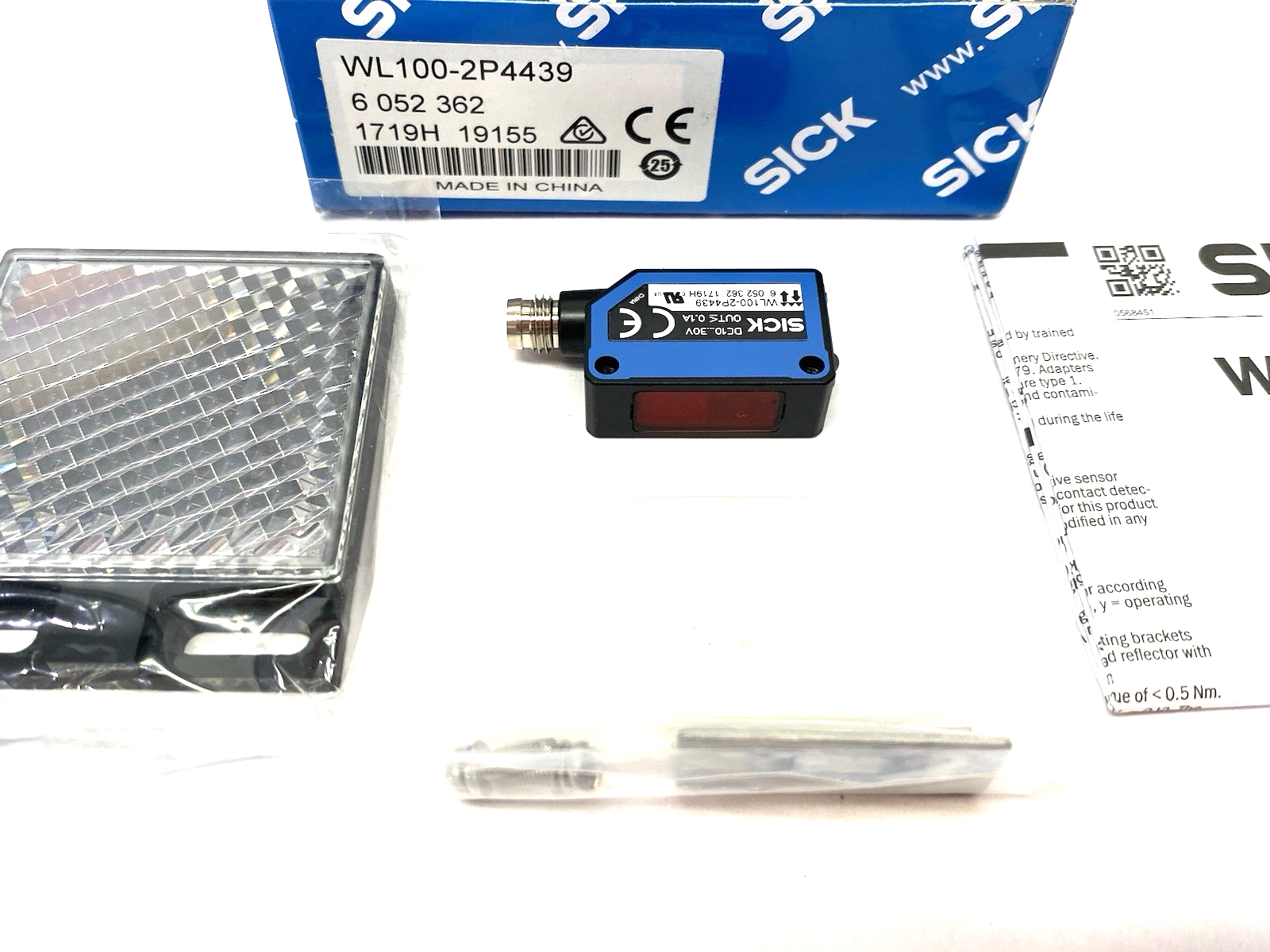Sick WL100-2P4439 Photoelectric Retro-reflective Sensor, Rectangular 6052362 - Maverick Industrial Sales