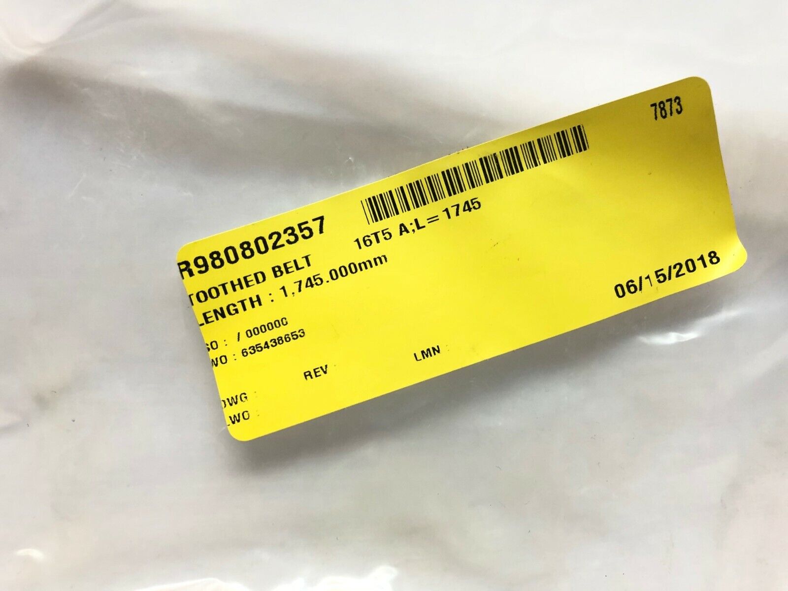 Bosch Rexroth R980802357 Toothed Conveyor Belt, 16T5, 1745mm LOT OF 2 - Maverick Industrial Sales