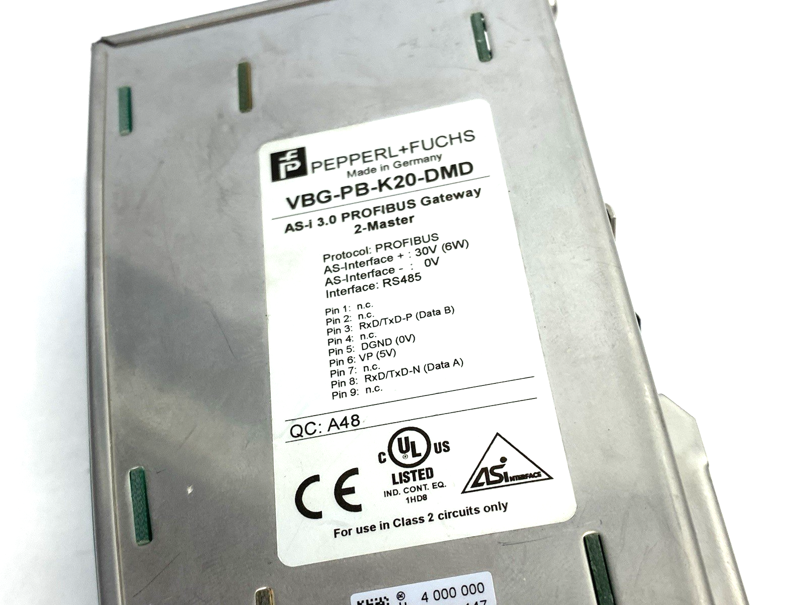 VBG-PB-K10-DMD | Pepperl+Fuchs ASI to Profibus Gateway, Double Master, 189978 - Used - Maverick Industrial Sales