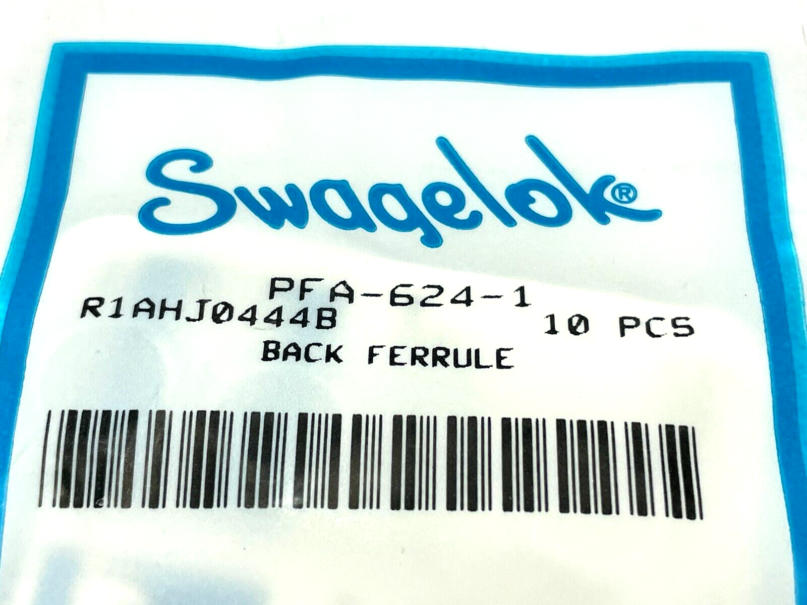 Swagelok PFA-624-1 Back Ferrule 3/8" PKG OF 10 - Maverick Industrial Sales