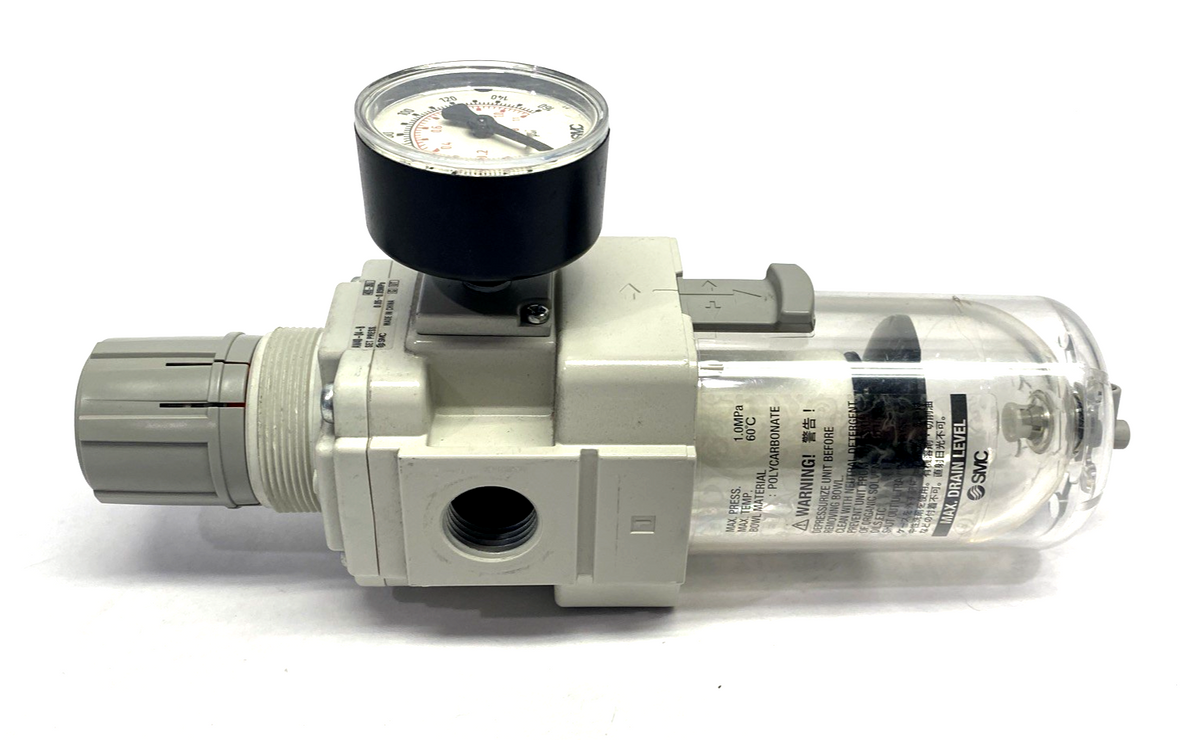 SMC AW40-04-B Pneumatic Filter Regulator w/ Gauge