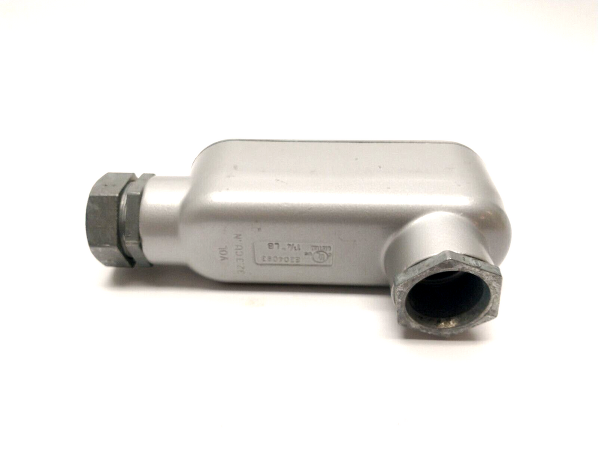 | E204093 1-1/4" Aluminum LB Type Conduit Body 32.3 Cubic Inch 1-1/2" To 1-1/4" - New – Open box - Maverick Industrial Sales