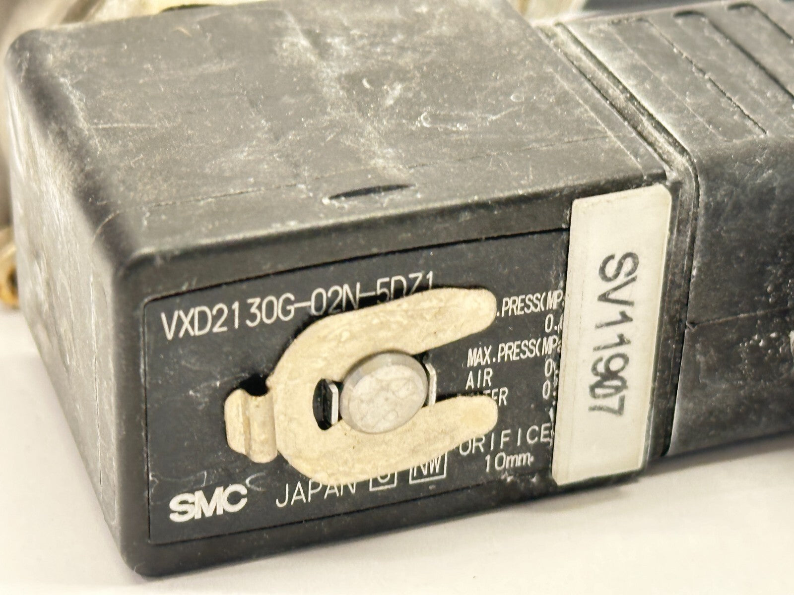 SMC VXD2130G-02N-5DZ1 2-Way Media Valve 1/4" 24VDC w/ Turck VAS 22-B587-5M 24" L - Maverick Industrial Sales