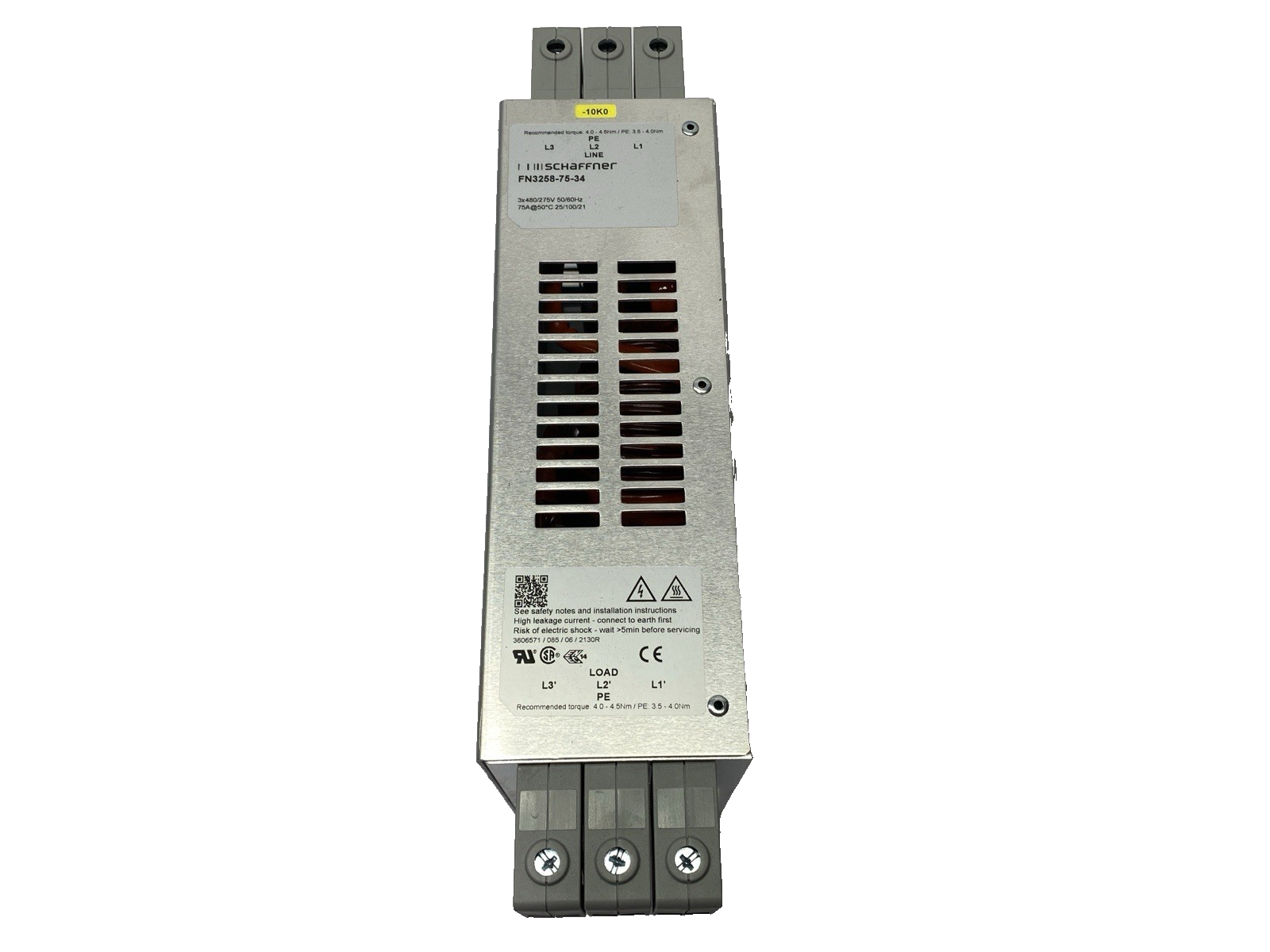 Schaffner FN3258-75-34 Power Line Filter 3-Phase 480/275V 75A - Maverick Industrial Sales