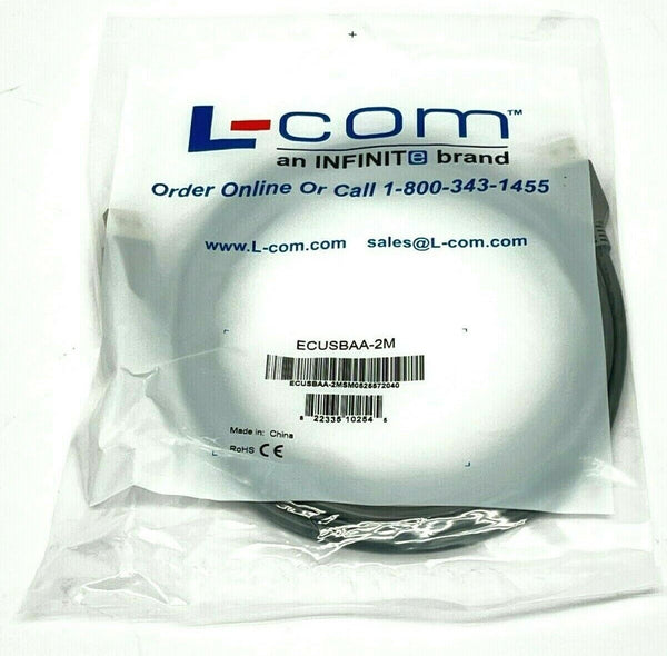 L-Com ECUSBAA-2M Deluxe USB Cable Type A-A Cable 2 Meter - Maverick Industrial Sales