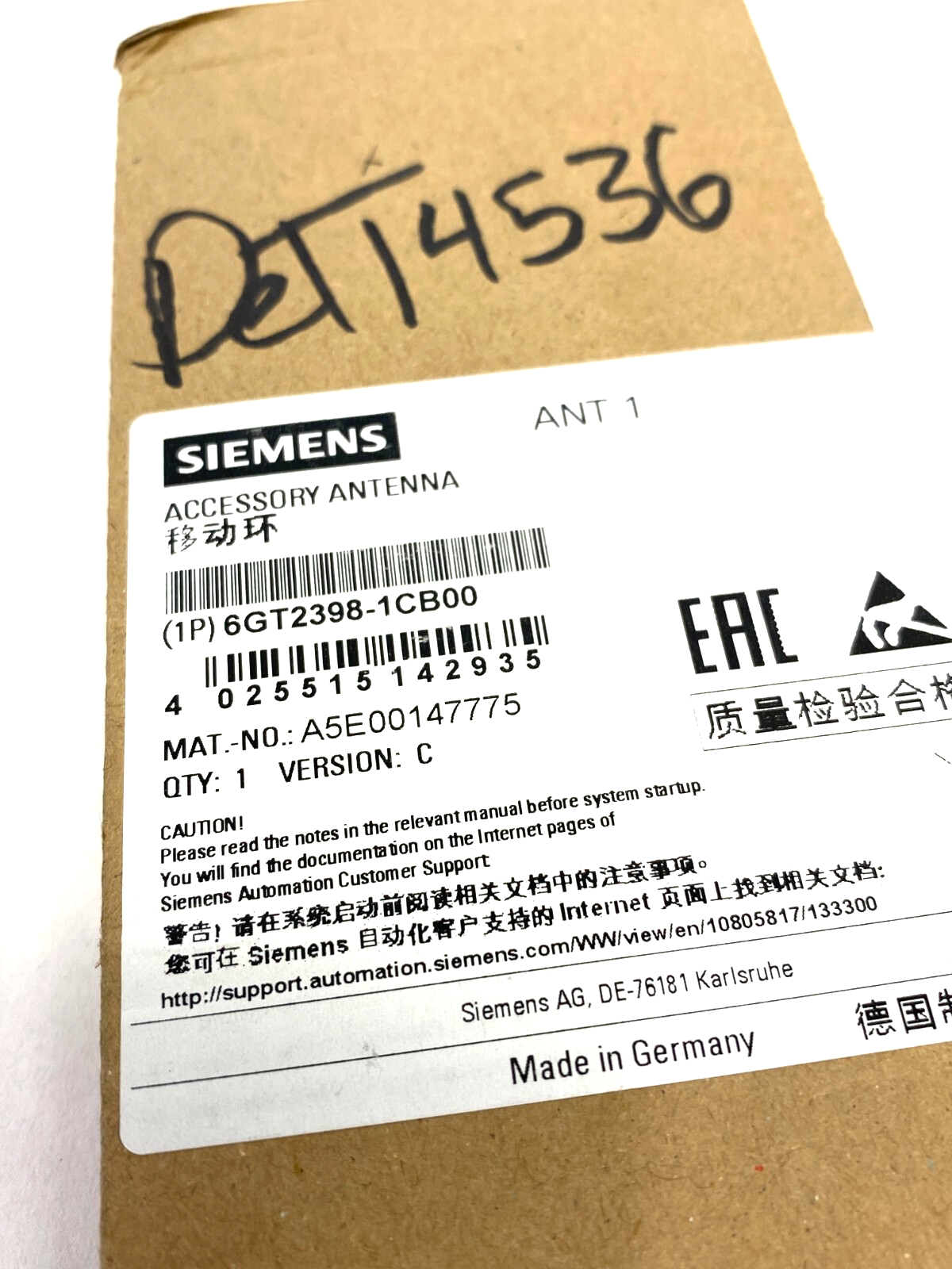Siemens 6GT2398-1CB00 RF300/RF200 Accessory Antenna ANT 1 IP65 - Maverick Industrial Sales