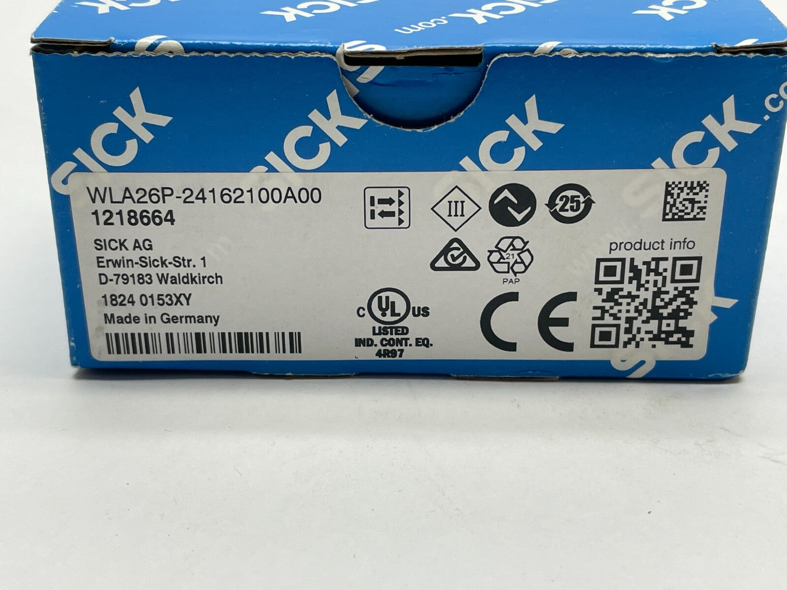 SICK WLA26P-24162100A00 Compact Photoelectric Sensor 1218664 - Maverick Industrial Sales