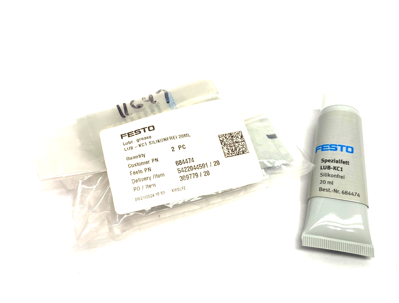 Festo LUB-KC1 Lubricant Grease 20ml Tube 684474 LOT OF 3 - Maverick Industrial Sales