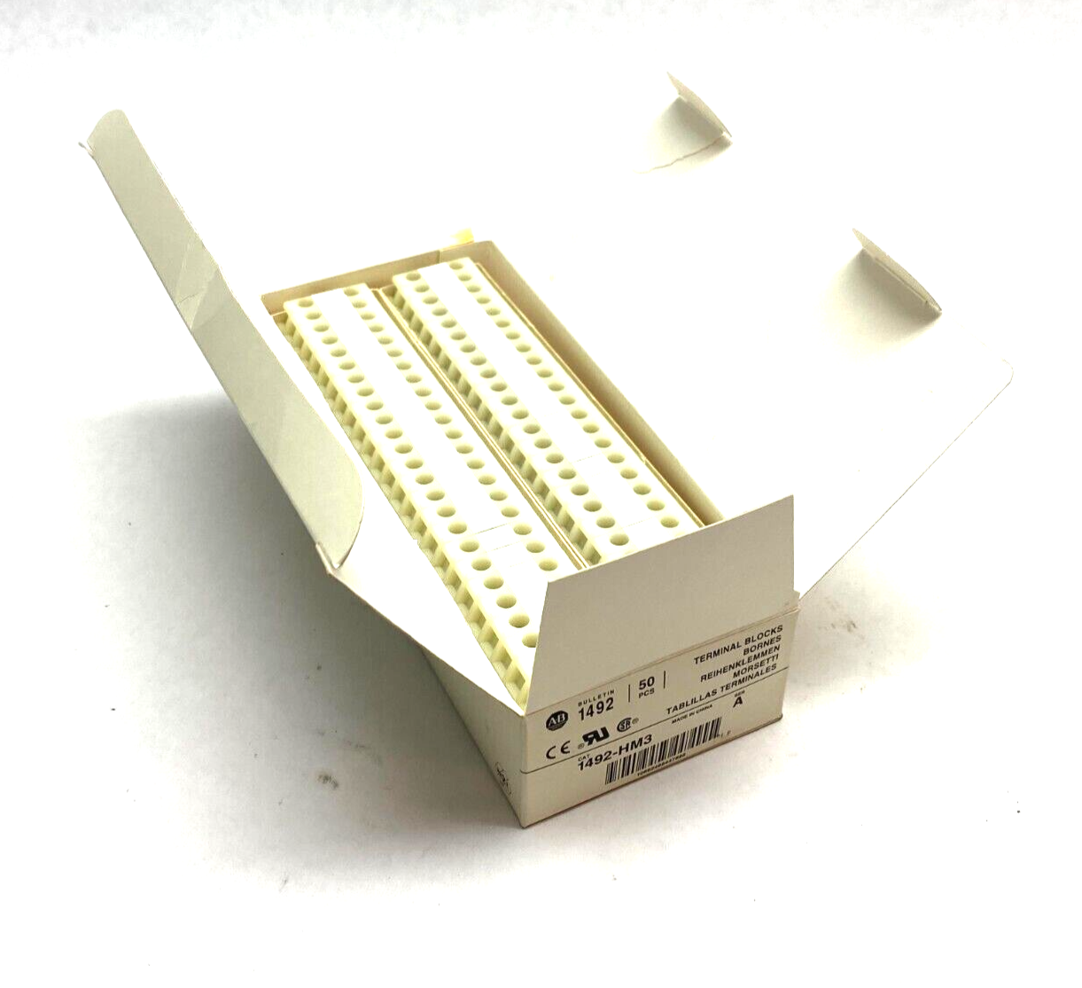 Allen Bradley 1492-HM3 Ser. A Finger-Safe Terminal Block White BOX OF 50 - Maverick Industrial Sales