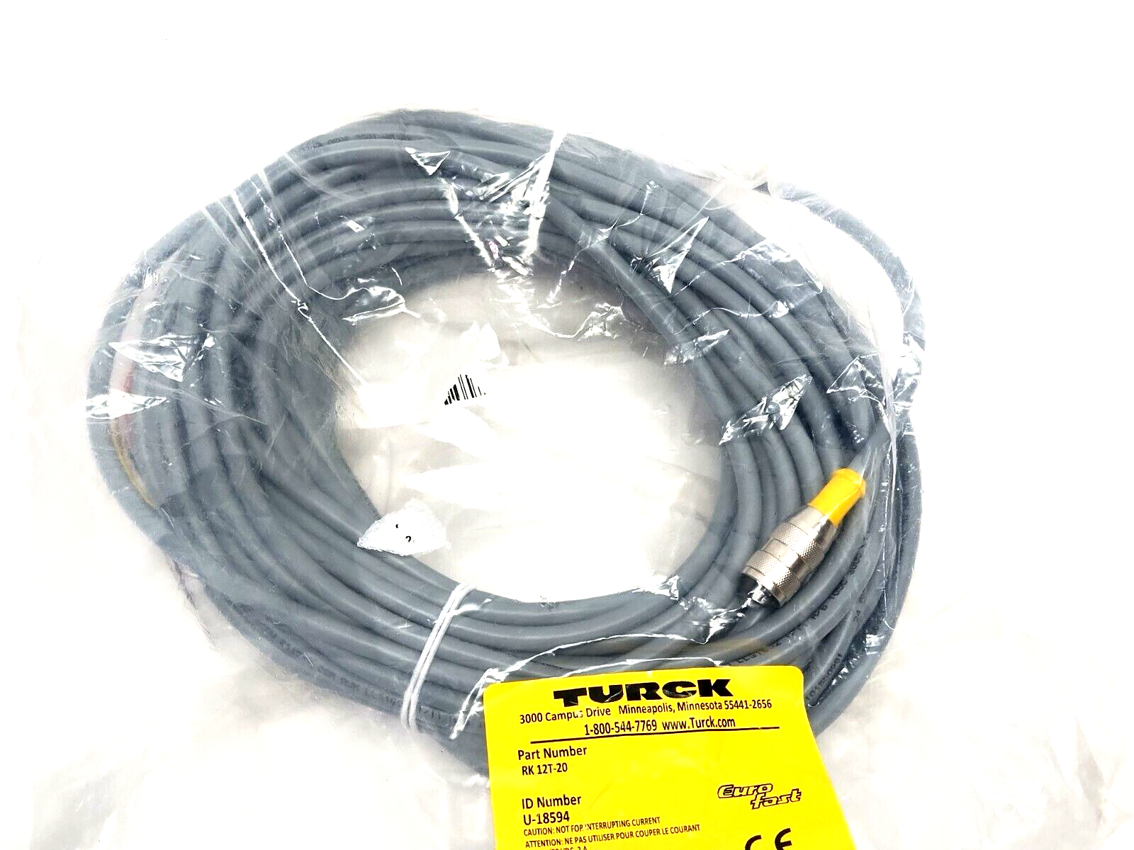 Turck RK 12T-20 Single Ended Cordset M12 12-Pin Female To Leads 20m U-18594 - Maverick Industrial Sales