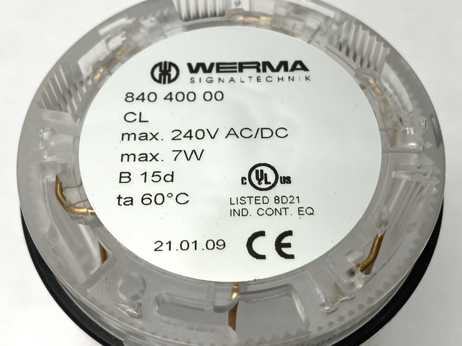 Werma 84040000 Clear Permanent Light Element 70mm Diameter 12-230VAC/DC CL - Maverick Industrial Sales